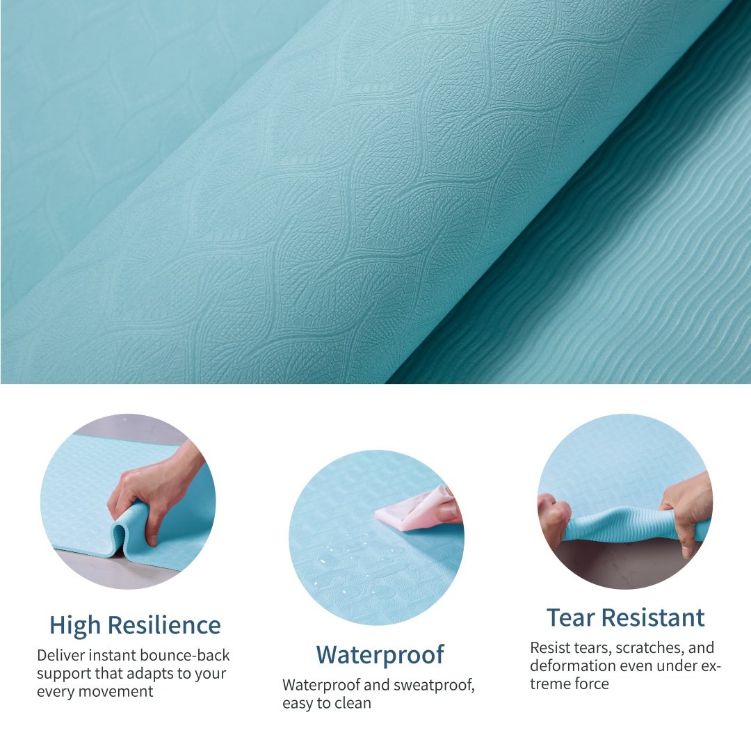 Yoga Mat, Exercise Yoga Mat With Non-Slip Design, Professional TPE Exericise Mat, 72 X 24 Multi-Purpose Workout Mat For Women, Pilates Fitness And Floor Exercises - Image 5