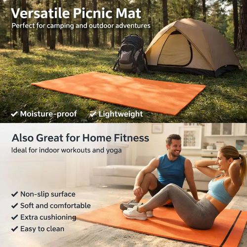 6MM EVA Yoga Mat Non-Slip Exercise Fitness Mat 180×50cm with Carry - Image 4