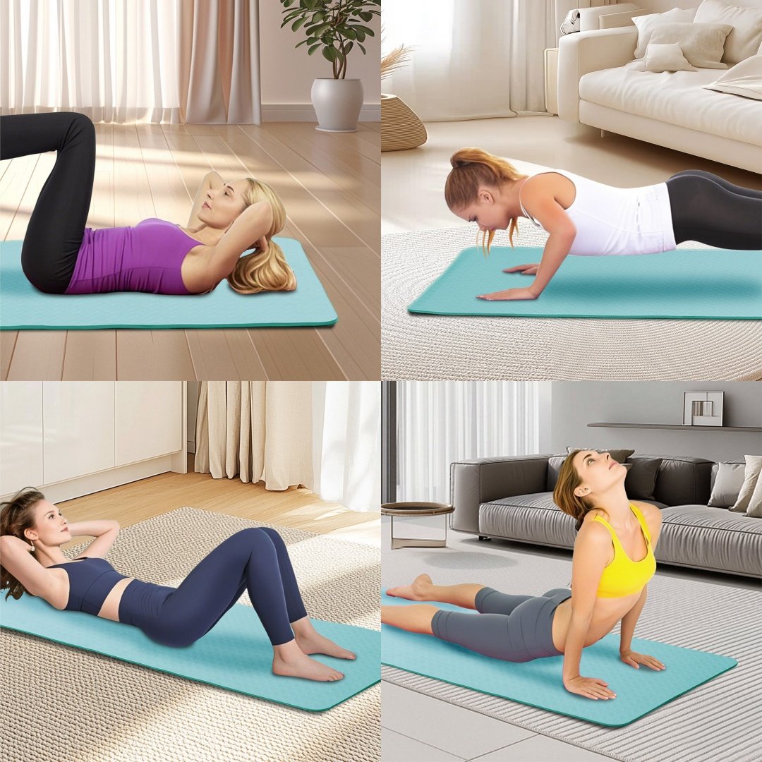 Yoga Mat, Exercise Yoga Mat With Non-Slip Design, Professional TPE Exericise Mat, 72 X 24 Multi-Purpose Workout Mat For Women, Pilates Fitness And Floor Exercises - Image 8